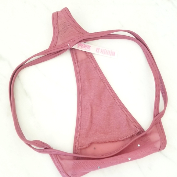 Victoria's Secret PINK Strappy String Thong Panty NWT Rhinestone Crystal's - Picture 5 of 9